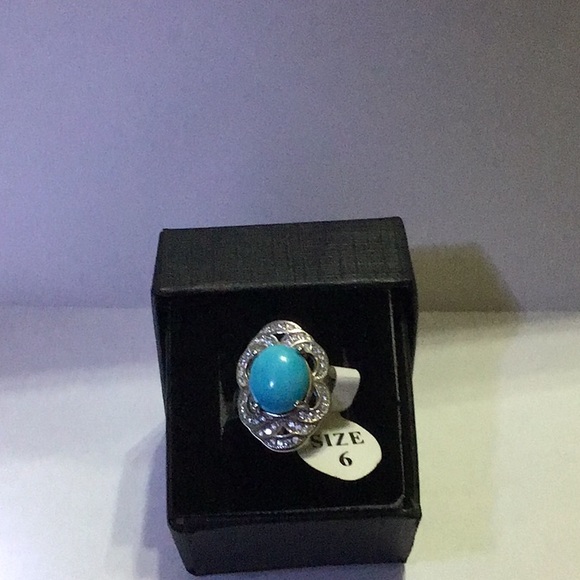 New 925 Sterling Silver Turquoise gemstone Ring 6 - Picture 7 of 7